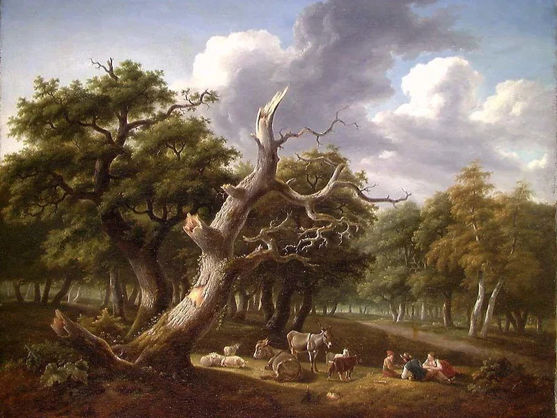 1755-Lazare Bruandet - Scena boschiva con figure - Museo Nazionale di Arte, Architettura e Design